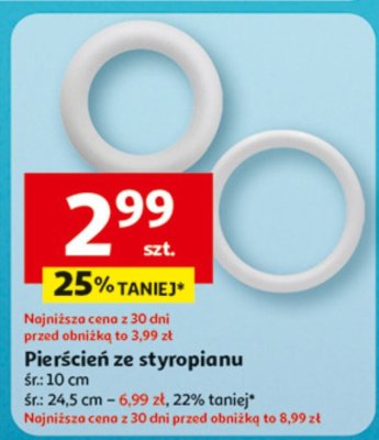 Pierścień ze styropianu promocja w Auchan