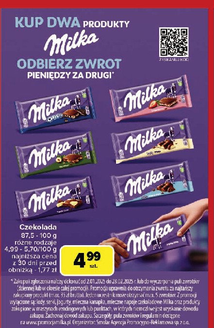 Czekolada Milka alpenmilch promocja w Carrefour