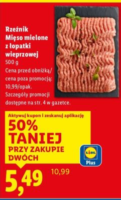 Mięso mielone z łopatki wieprzowej promocja w Lidl