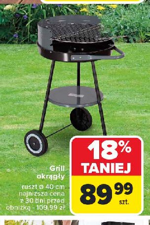 Grill okrągły 40 cm promocja w Carrefour