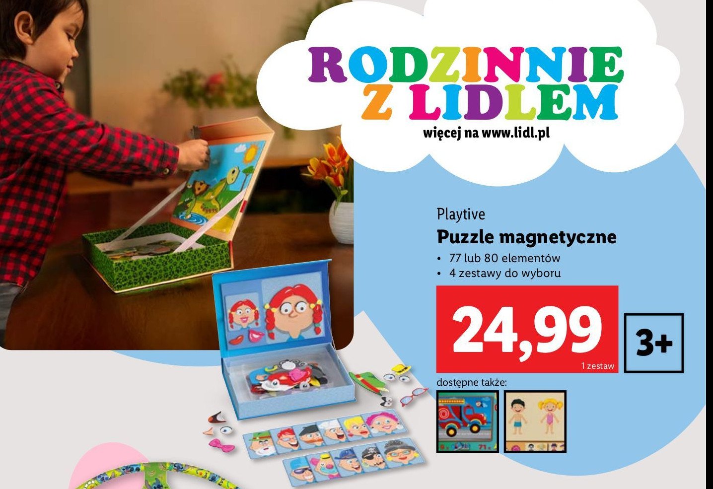 Puzzle magnetyczne 77 el. Playtive promocja w Lidl