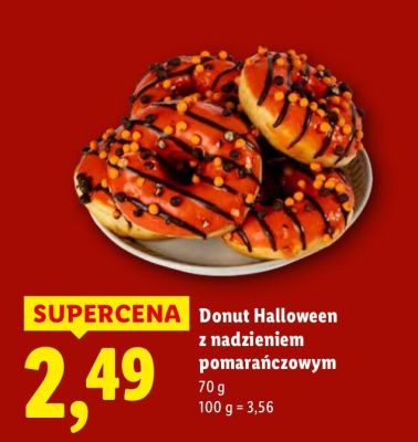 Donut Halloween z nadzieniem pomarańczowym promocja w Lidl