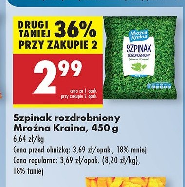 Szpinak rozdrobniony Mroźna kraina promocja w Biedronka
