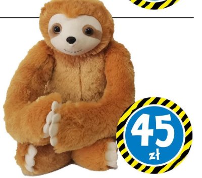 Maskotka leniwiec pluszowy promocja w Tedi