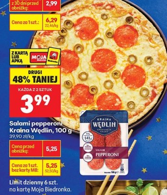 Salami pepperoni Kraina Wedlin promocja w Biedronka