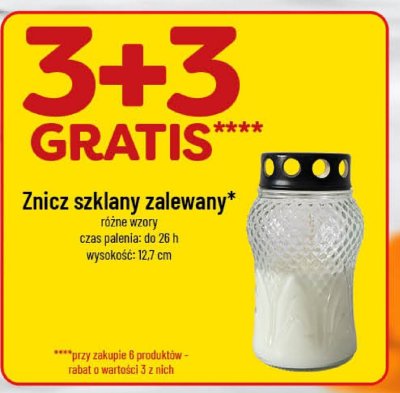 Znicz szklany zalewany różne wzory 3+3 GRATIS promocja w POLOmarket