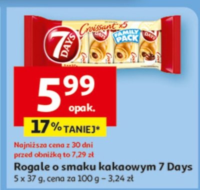 Rogale o smaku kakaowym 7 Days promocja w Auchan