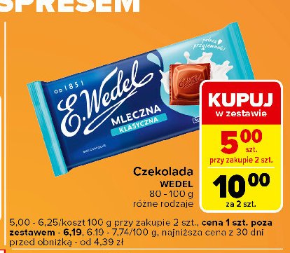 Czekolada mleczna E. Wedel promocja