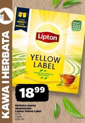 Herbata czarna ekspresowa Yellow Label 92 tb. promocja w Netto