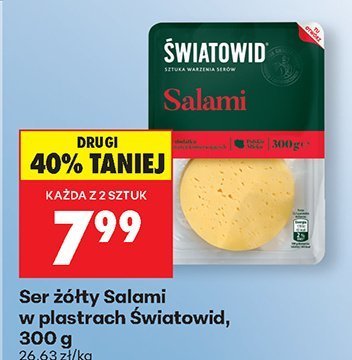 Ser żółty Salami w plastrach Światowid promocja w Biedronka