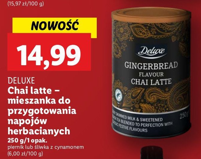 Mieszanka chai latte śliwka z cynamonem Deluxe promocja