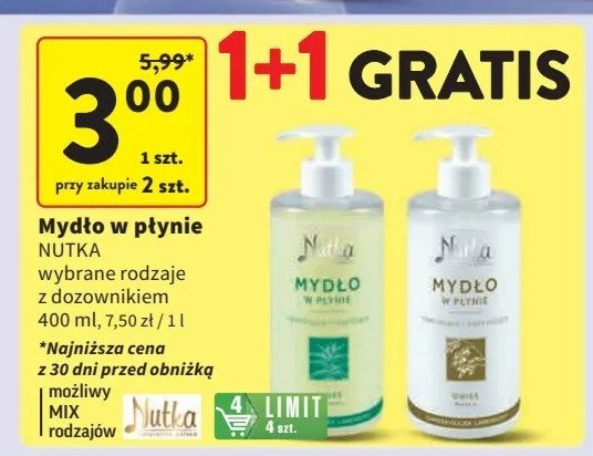 Mydło do rąk w płynie łagodzące Nutka promocja