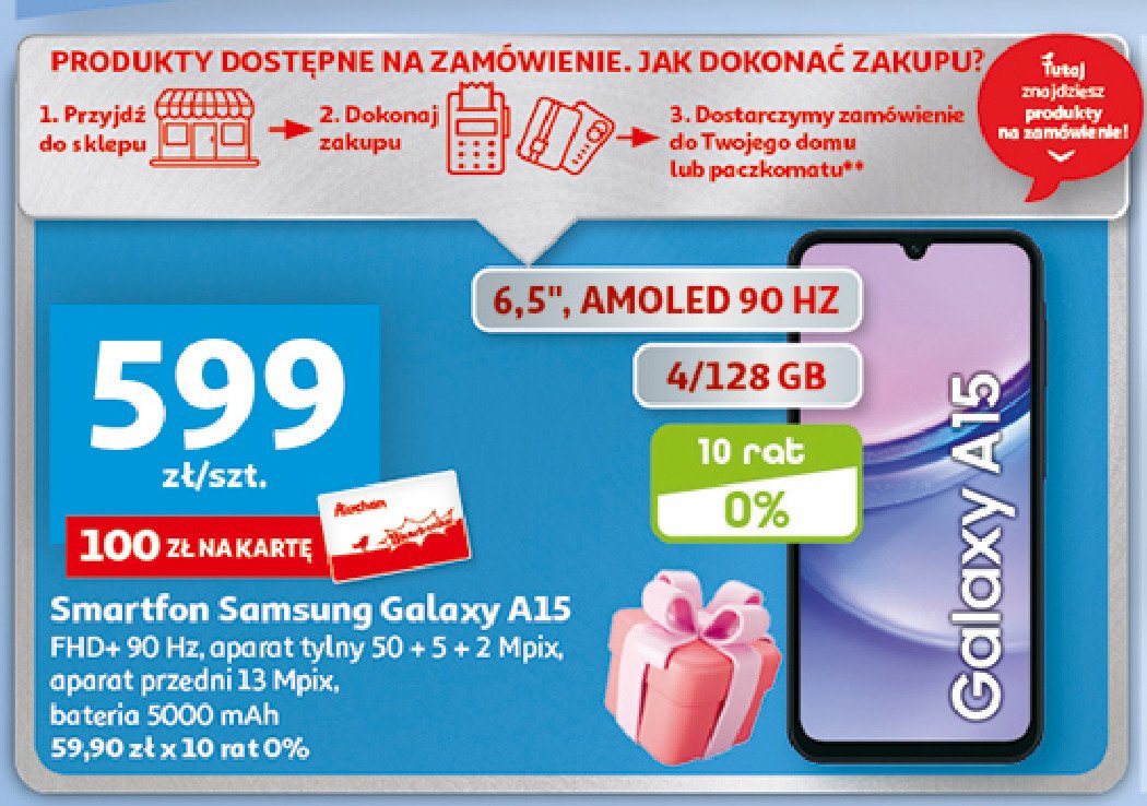Smartfon a15 Samsung galaxy promocja w Auchan
