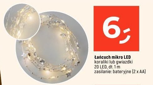 Łańcuch mikro 20 led koraliki 1 m promocja w Dealz