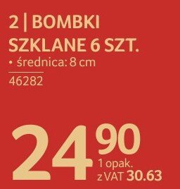 Bombki szklane 6 szt. promocja w Selgros
