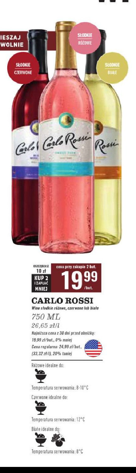 Wino Carlo rossi white sweet promocja