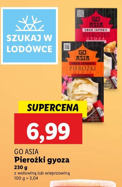 Pierożki gyoza z wieprzowiną Go asia promocja w Lidl