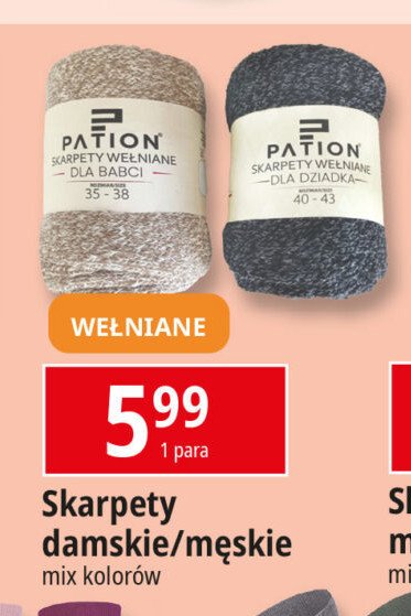 Skarpetki wełniane damskie 35-38 PATION promocja