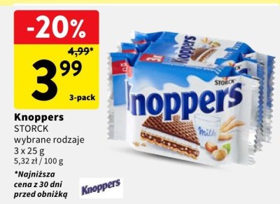 Wafelki Knoppers Storck wybrane rodzaje promocja w Intermarche