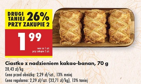 Ciastko z nadzieniem kakao-banan promocja