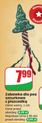 Zabawka dla psa sznurkowa z piszczałką, różne wzory promocja w Dino