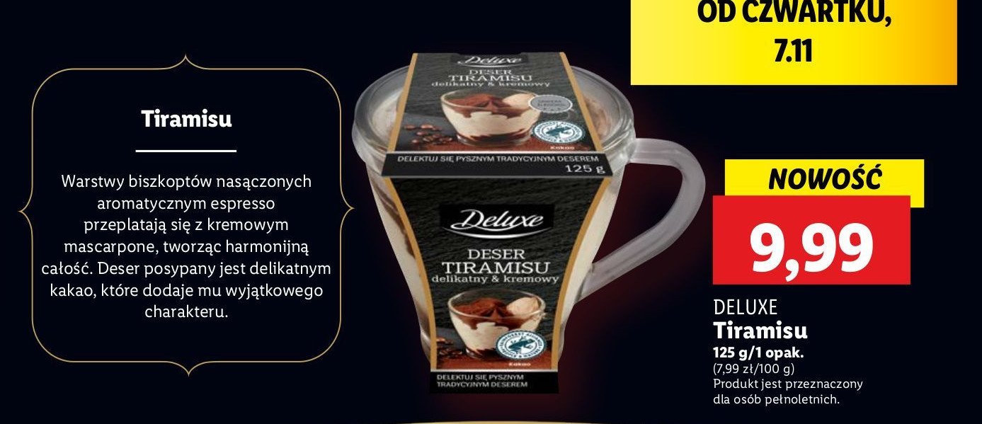 Deser tiramisu Deluxe promocja