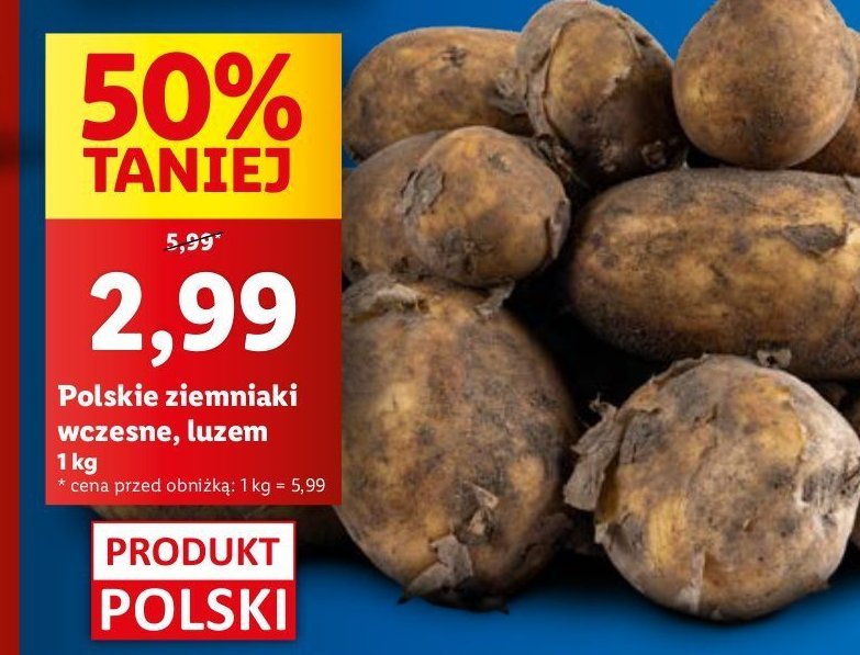 Ziemniaki wczesne polska promocja w Lidl