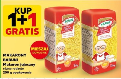 Makaron jajeczny Babuni różne rodzaje 1+1 gratis promocja w Kaufland