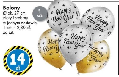 Balony Happy New Year promocja w Tedi