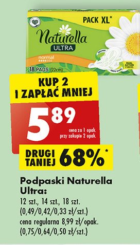Podpaski normal bez skrzyde艂ek Naturella ultra promocja