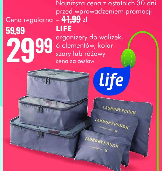 Organizery do walizki szary Life (super-pharm) promocja