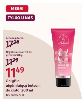 Ujędrniający balsam do ciała OnlyBio, 200 ml promocja w Rossmann