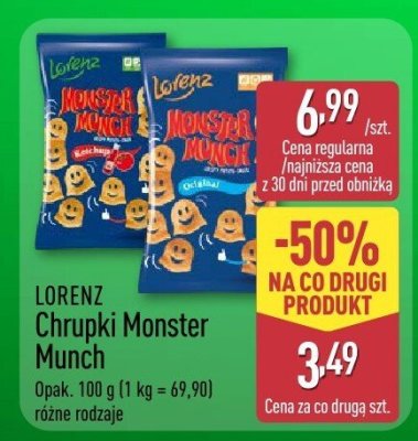 Chrupki Monster Munch LORENZ Chrupki Monster Munch różne rodzaje promocja w Aldi