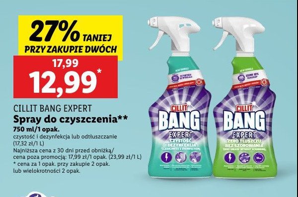 Spray do czyszczenia czystość i dezynfekcja Cillit bang promocja