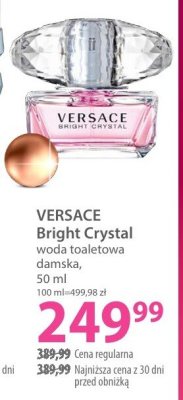 Perfumy VERSACE Bright Crystal woda toaletowa damska promocja w Hebe