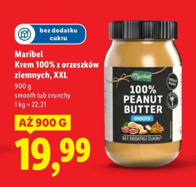Krem 100% z orzeszków ziemnych XXL Maribel smooth lub crunchy promocja w Lidl