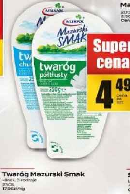 Twaróg klinek 3 rodzaje Mazurski Smak promocja w Supeco