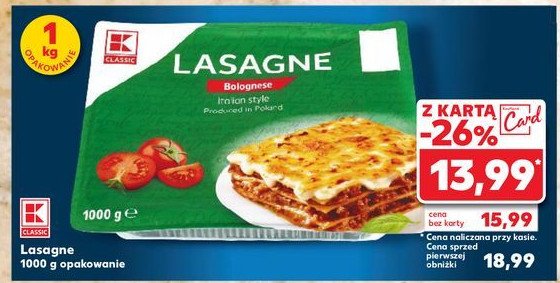 Lasagne bolognese K-classic promocja
