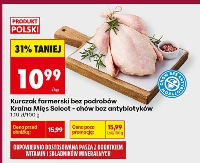 Kurczak farmerski bez podrobów Kraina Mięs Select - chów bez antybiotyków promocja w Biedronka
