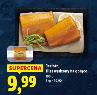 Jesiotr, filet wędzony na gorąco promocja w Lidl