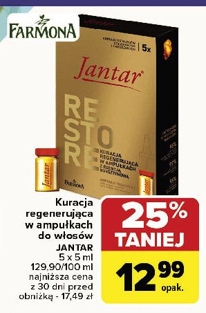 Kuracja w ampułkach do włosów zniszczonych Farmona jantar Jantar (farmona) promocja w Carrefour