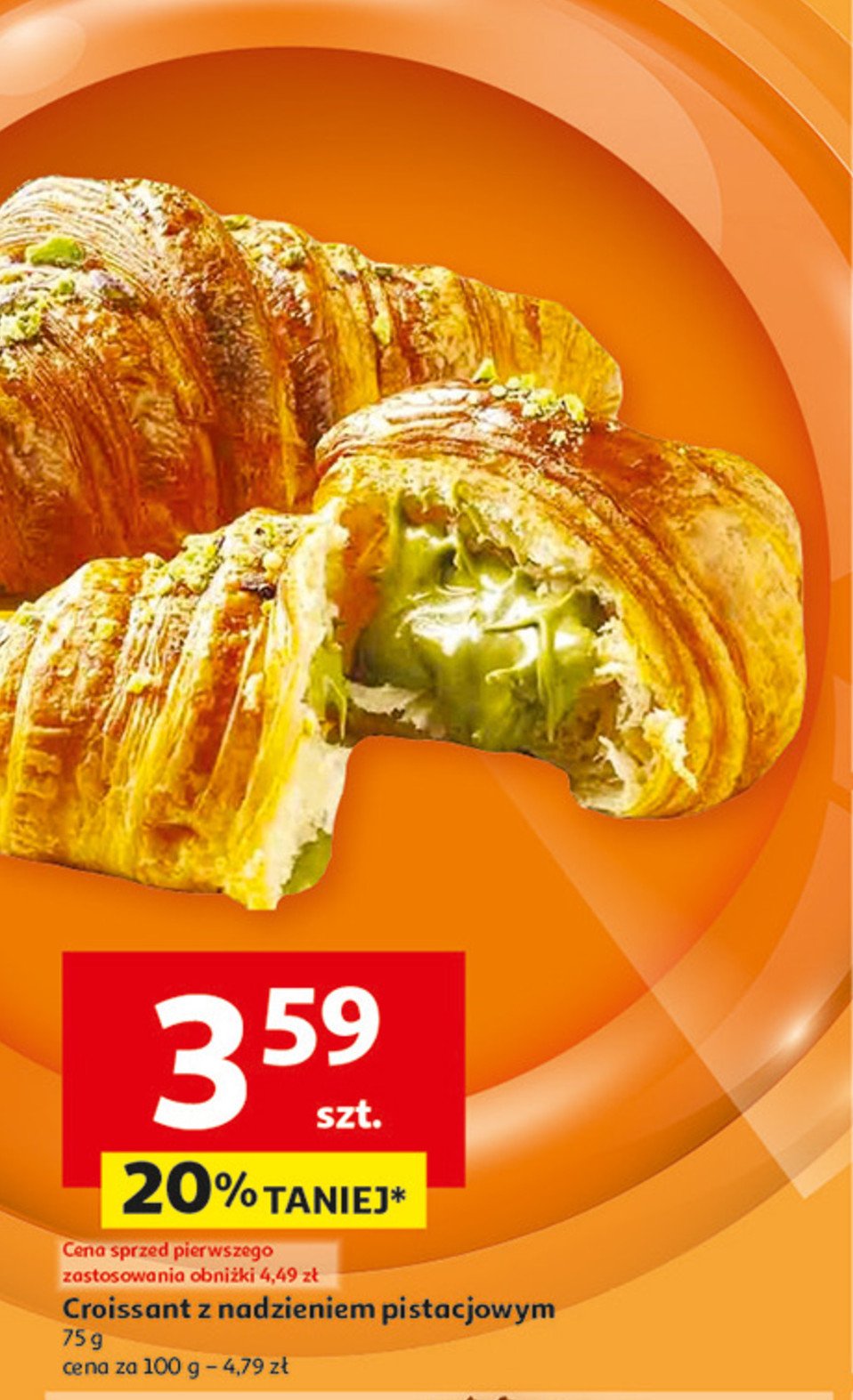 Croissant z nadzieniem pistacjowym promocja