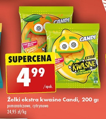 Żelki extra kwaśne pomarańczowe Candi (biedronka) promocja