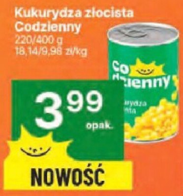 Kukurydza złocista Codzienny 400/285 g promocja w Delikatesy Centrum