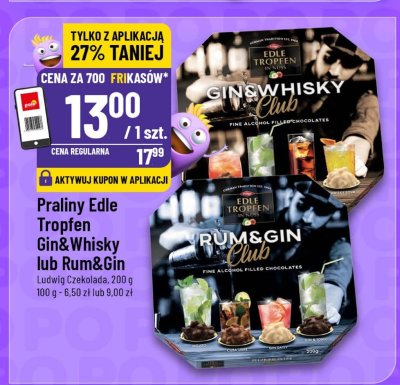 Praliny Edle Tropfen Gin&Whisky lub Rum&Gin Ludwigi Czekolada promocja w POLOmarket
