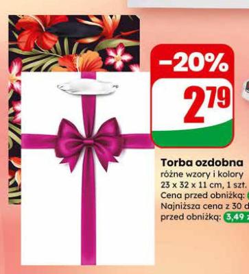 Torba ozdobna różne wzory i kolory promocja w Dino