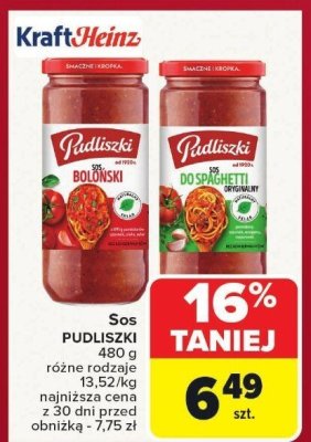 Sos Pudliszki Boloński 480g promocja w Carrefour Market