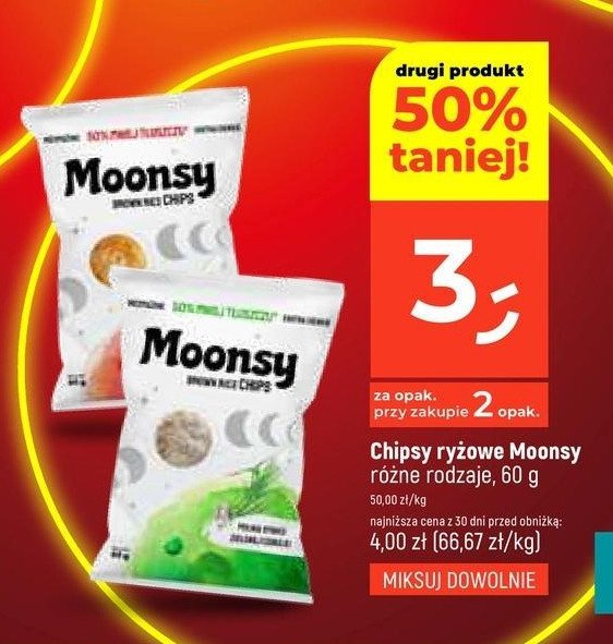 Chipsy ryżowe paprykowe Moonsy promocja