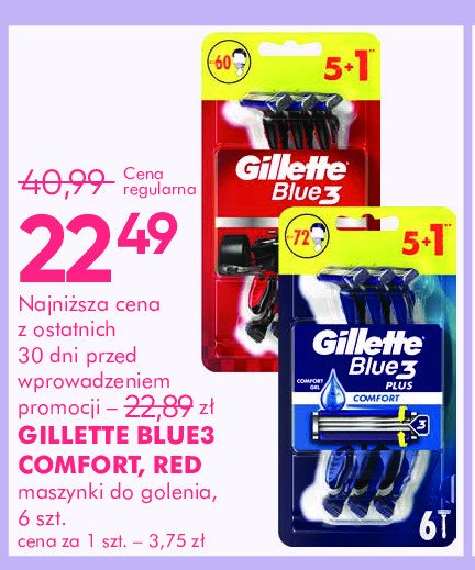 Maszynka do golenia Gillette Blue 3 Comfort promocja