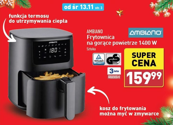 Frytkownica na gorące powietrze 1400w promocja w Aldi